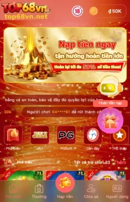 Tải Ứng Dụng TOP68VN – Chơi Mọi Lúc, Mọi Nơi